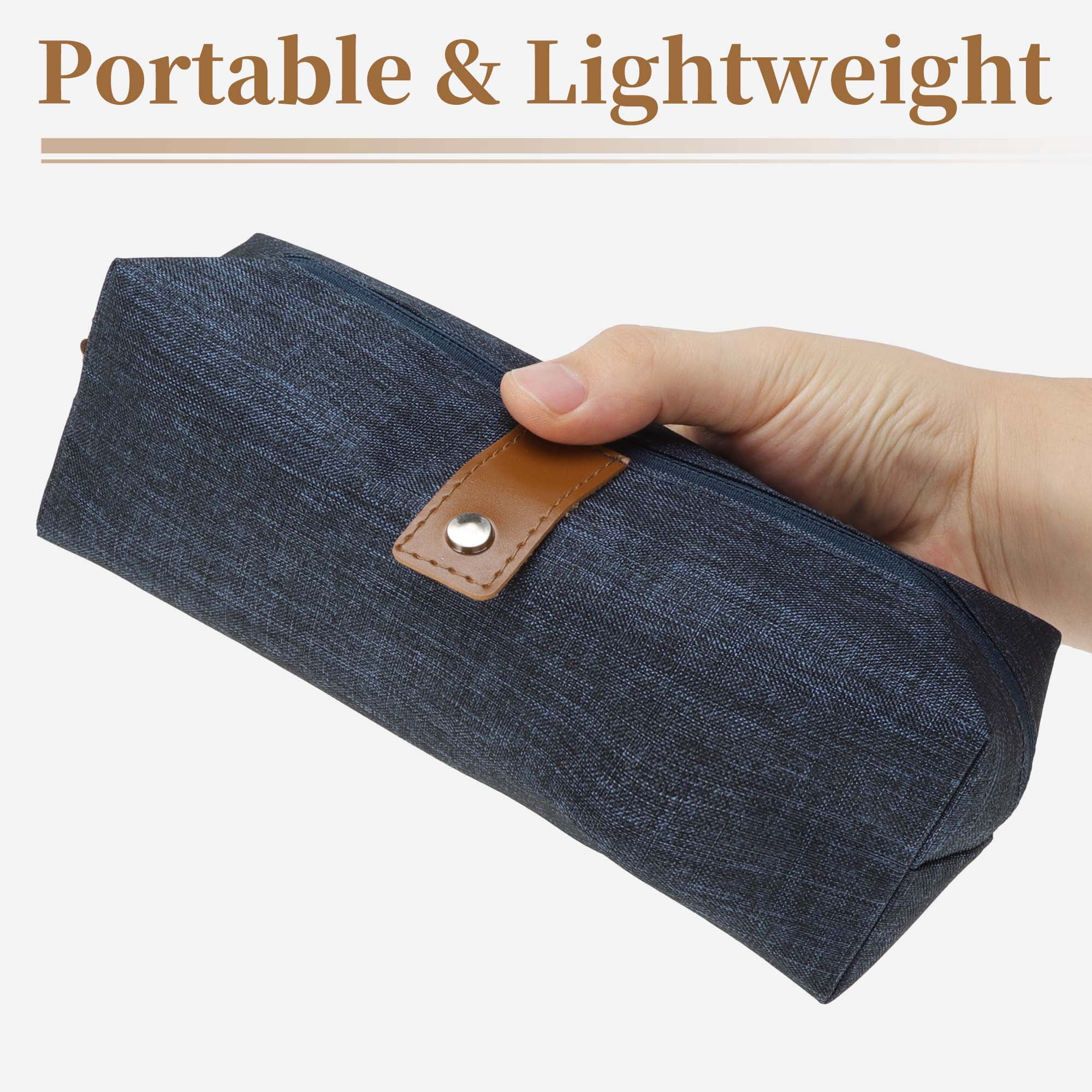 Unique Bargains Snowflake Oxford Style Pencil Pouch with Large Capacity Blue
