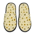 thumbnail image 2 of KLL Sunflowers Bee Slippers for Women Men House Slip on Indoor Outdoor Bedroom Furry Fleece Lined Ladies Comfy Anti-Skid Rubber Hard Sole-Medium, 2 of 8