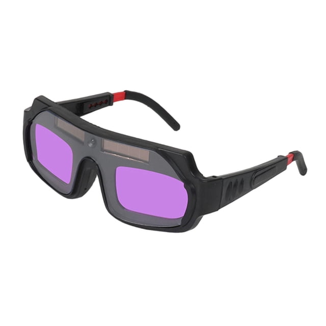 Gafas de soldadura de oscurecimiento automático anti -resplandor con energía solar práctica para cortar Lente púrpura