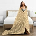 thumbnail image 5 of DouZhe Ultra-Soft Micro Fleece Lightweight Flannel Bed Blanket, Vintage Yellow Paisley Floral Print Cozy Warm Throw Blankets, 50"x40", 5 of 7