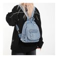 thumbnail image 4 of KKLDOGS Denim Mini Backpack for Women, Small Canvas Purse Casual Backpack,Vintage Aesthetic Lightweight Preppy Daily Bookbag, 4 of 8