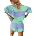 thumbnail image 3 of Yanekop Womens 2 Piece Outfits Summer Striped Workout Set Oversized Matching Lounge Sets Two Piece Short Set, 3 of 11