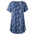 thumbnail image 6 of LARACE Plus Size Blouse for Women Short Sleeve Casual Shirt Tunic Tops Down Neck T-Shirt Loose Shirt A-Navy12 3X, 6 of 7