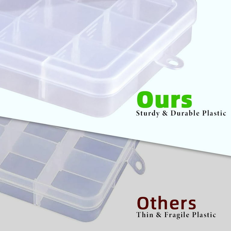  Large Clear Organizer Box,18 Grids Tackle Box Organizer with  Removable Dividers for Fishing Hook,Bead Organizer Box,Plastic Storage  Containers for Small Parts,Crafts : Arts, Crafts & Sewing