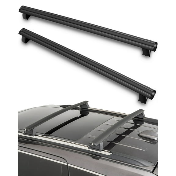 CCIYU Roof Rack Crossbars Fit for Jeep Grand for Cherokee 3.0L 3.6L 5.7L 6.2L 2011-2021 Aluminum Car Top Luggage Carrier (Only Fits with Grooved Roof Rails)