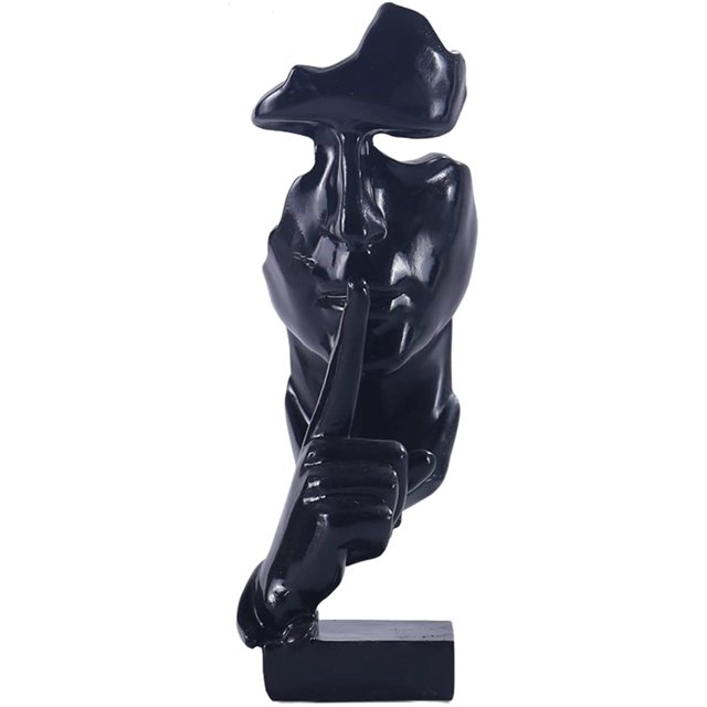 Ornamento de resina de personaje de estatua abstracta - Negro Adepaton LF-0115