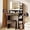 B Brown-with Chair, variant on Akaber Makeup Vanity Desk with Mirror and Lights, 26.5" Small Vanity with Large Drawer and 6 Level Storage, White Vanity with 3 Color Lighting Modes