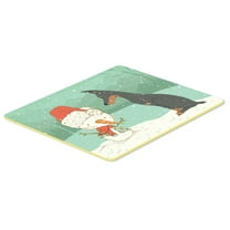 Doberman and Snowman Christmas Kitchen or Bath Mat 24x36