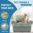 thumbnail image 6 of H.VERSAILTEX 2-Piece Velvet T Cushion Armchair Slipcover, Stretch 1 Cushion Sofa Cover with Separate T Cushion Cover, Non-Slip Furniture Protector, Sea Grass, 6 of 7