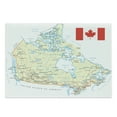 thumbnail image 1 of Canada Cutting Board, Educational Topographic Country Land Names with a Flag, Decorative Tempered Glass Cutting and Serving Board, in 3 Sizes, by Ambesonne, 1 of 2