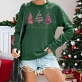 thumbnail image 2 of Fiaer Merry Christmas Sweatshirts for Women Shine Xmas Tree Graphic Crew Neck Plus Size Pullover Baggy Long Sleeve Tops Green XXL, 2 of 4