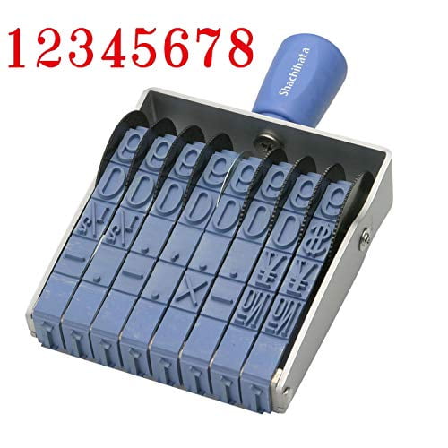 Shachihata rotary rubber stamp, 8 lines of European letters, extra