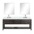 thumbnail image 3 of Norwalk 84 in W Brown Oak Double Vanity, Carrara Marble Top, Faucet Set, and 36 in Mirrors, 3 of 9