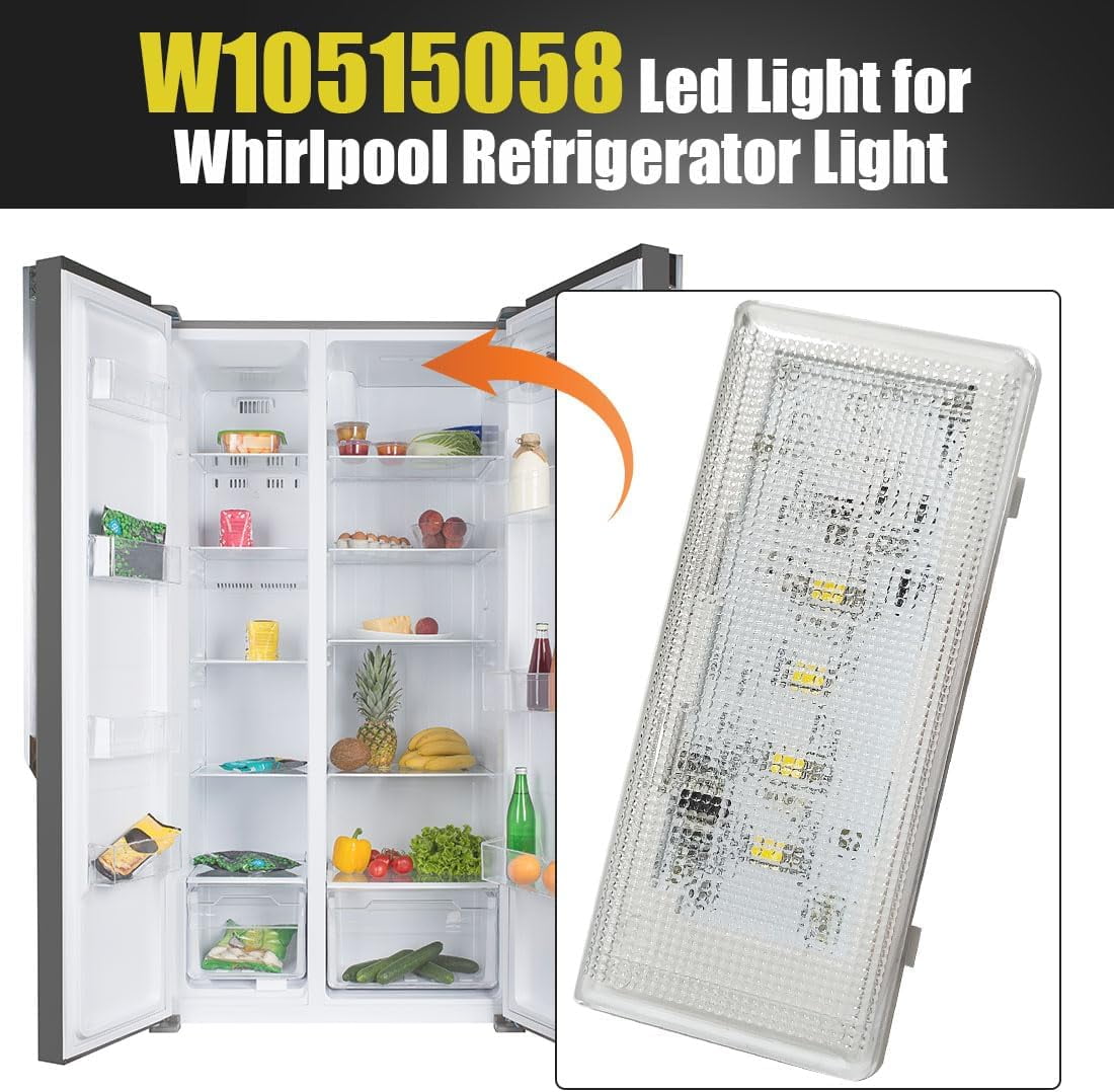 Upgraded W10515058 Refrigerator LED Light Set for Whirlpool Kenmore Maytag Refrigerators Replacement 3021142 AP6022534 PS11755867 W10522611 W10465957 WPW10515058