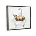 thumbnail image 4 of Stupell Industries Duck & Cow in Tub Animals & Insects Painting Gray Floater Framed Canvas Art Print Wall Art, 21 x 17, 4 of 10