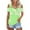 #0036-Green, variant on Summer Cold Shoulder Tops for Women V Neck Short Sleeve Shirts Ladies Flora Print Casual Blouse Going Out Outfits