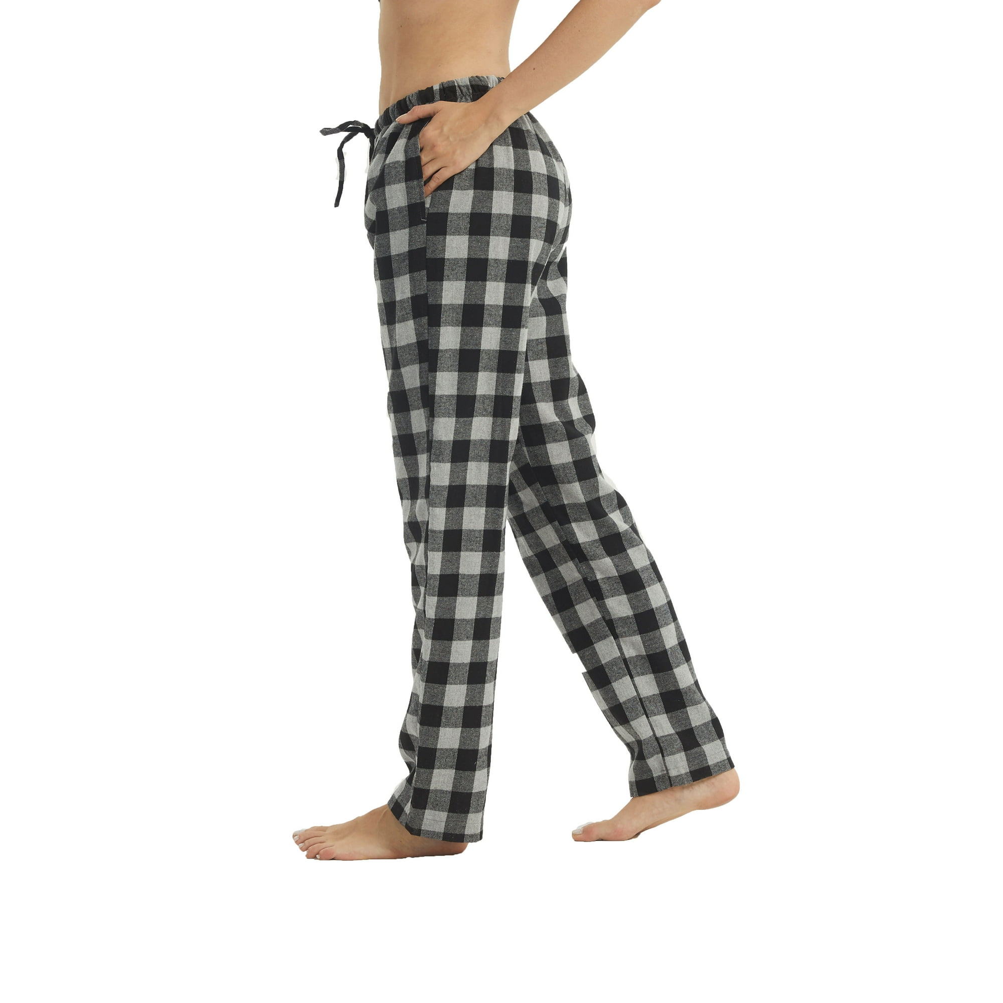 LANBAOSI Women Flannel Plaid Pajama Pants Relaxed Fit Casual Female Lounge Pant Sleepwear Comfy Loose Cotton Pajama Bottoms with Pockets Size Large Walmart