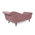 thumbnail image 6 of GDF Studio Jakyrah Contemporary Chaise Lounge with Scroll Arms, Dusty Blush Velvet and Dark Brown, 6 of 11