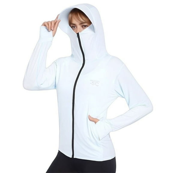 Women Blouses Double Hooded Sweatshirts for Women Ladies Hooded Tunic Sweatshirt Hoodie Zip Sweatshirts for Monkey Hoodie Sweatshirt Crop Top Coat Sports Pullover Tops Sweater with Blue M