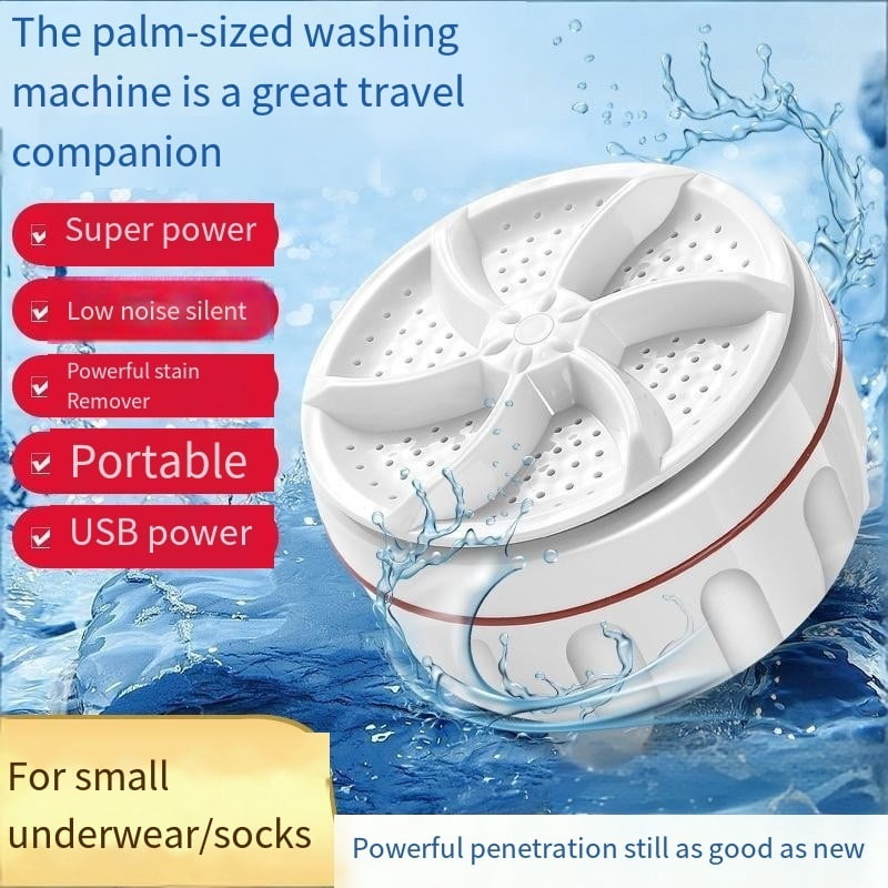 Ultrasonic Mini Spiral Washing Machine - Fully Automatic Portable Turbo Washer for Underwear and Small Items