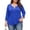 Blue, variant on Vivianyo HD Women's V Neck Tunic Shirt, Curved Hem Three Quarter Sleeve Solid Top for Women, Fall Stretch Casual Shirt for Shopping Trips and Daily Errands, Sizes L-5XL