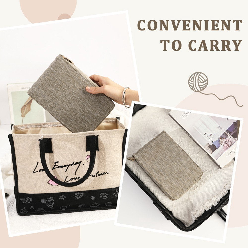 Empty Circular Knitting Needles Storage Bag Knitting Kit Case Organizer Bag for Crochet Hooks Sewing Accessories Kit Bag