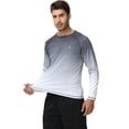 thumbnail image 3 of Weilanxin Long Sleeve Swim Shirts for Men Sun Protection Shirt Running Rashguard UPF 50+ UV Swimwear Athletic Workout Carbon Gray Gradient White Size 2XL, 3 of 7