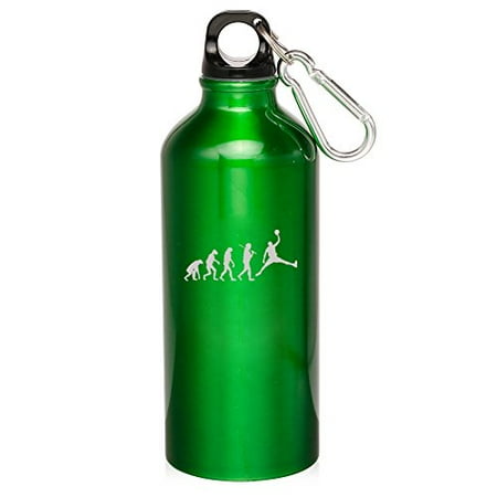 20oz Aluminum Sports Water Bottle Caribiner Clip Evolution 20oz Aluminum Sports Water Bottle Caribiner Clip Evolution Basketball Green