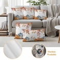 thumbnail image 6 of Orange Blue Thanksgiving Fall Outdoor Waterproof Pillow Covers, Autumn Botanical Pumpkins Decorative Square Throw Pillowcase Sofa Cushion Sham for Patio/Couch/Chair, 20"x20" 2 Pack, 6 of 8