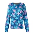 thumbnail image 2 of AHMOMEI Cartoon Print Scrub Jackets for Woman Warm Up Snap Front Nurses Working Uniforms with Pocket S-5XL Plus Size Scrub Top Women, 2 of 5