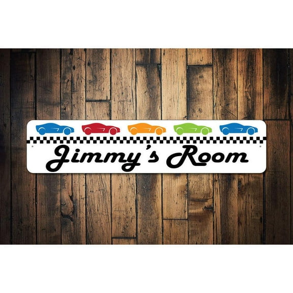 Race Car Kid Novelty Sign, Metal Wall Decor - 4x18 inches