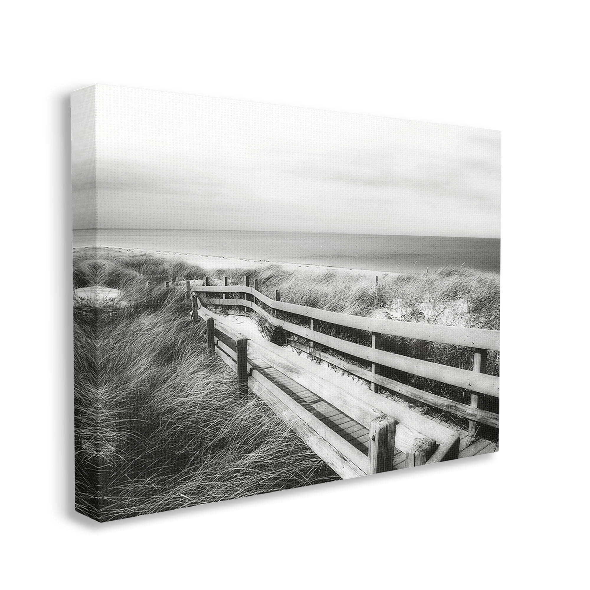 Stupell Industries Coastal Boardwalk Landscape Landscape Photography Gallery Wrapped Canvas Art Print Wall Art, 20 x 16