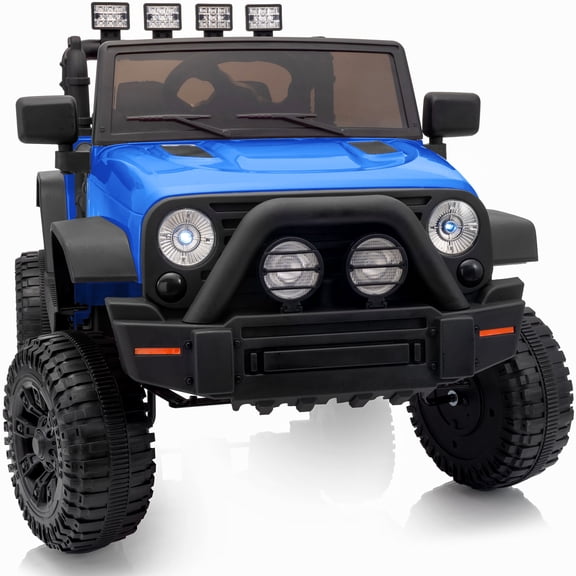 Outfunny 24 Volt Ride on Cars for Kids, Battery Operated Ride on Toy Truck w/ Remote, Bluetooth,Blue