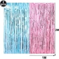 thumbnail image 3 of Cortinas con flecos metálicos, decoración de revelación de género, globos de aluminio, azul, rosa, azul, suministros de revelación de género, 3 of 4