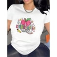 thumbnail image 6 of 【New Arrival】Kindergarten Apple Bow School Supply Graphic T-Shirt, Cotton Crew Neck Short Sleeve Tee, Teacher Casual Wear Back To School Educator Gift, 6 of 10