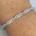 thumbnail image 2 of TAAPSEE JEWELS Round Cubic Zirconia Women Link Bracelet 14K White Gold Plated Silver, 2 of 3