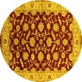 thumbnail image 1 of Ahgly Company Machine Washable Indoor Round Oriental Yellow Traditional Area Rugs, 8' Round, 1 of 4