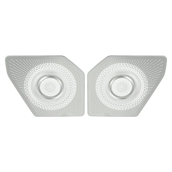 Unique Bargains Pair Rear Trunk Speaker Frame Cover Trim Car Audio Stereo Horn Grille for Ford Bronco 2021 Silver Tone