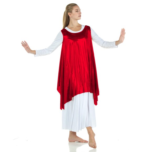 Danzcue Tunique Débardeur de Danse Célébration de l'Esprit pour Femmes (S-M, Écarlate)