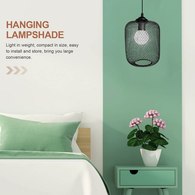 CRILSTYLEO Pantalla De Colgante De Metal Negro Con Estructura Estable Para Iluminación Interior