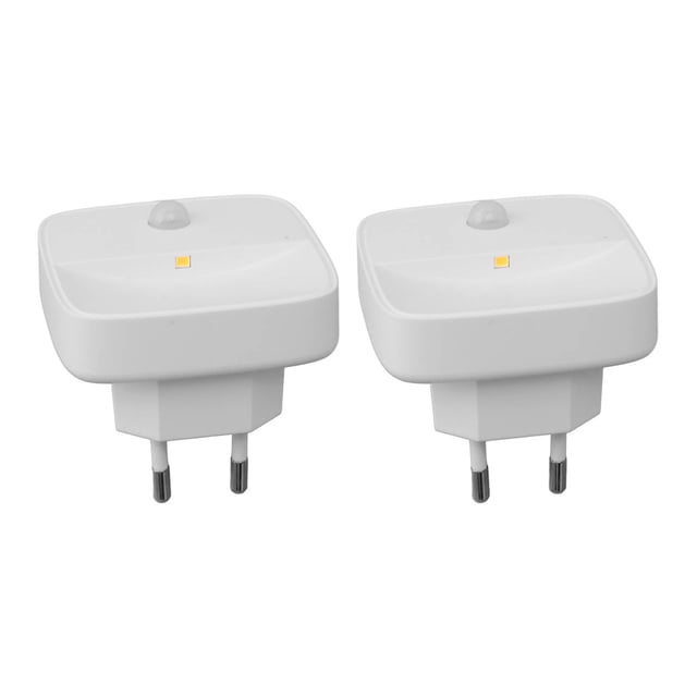Luz Nocturna, 3000K Luz Nocturna Blanca Cálida Moderna Sensor De Movimiento 2 Piezas LED Enchufe UE 100-240V Apagado Automático Para Dormitorio