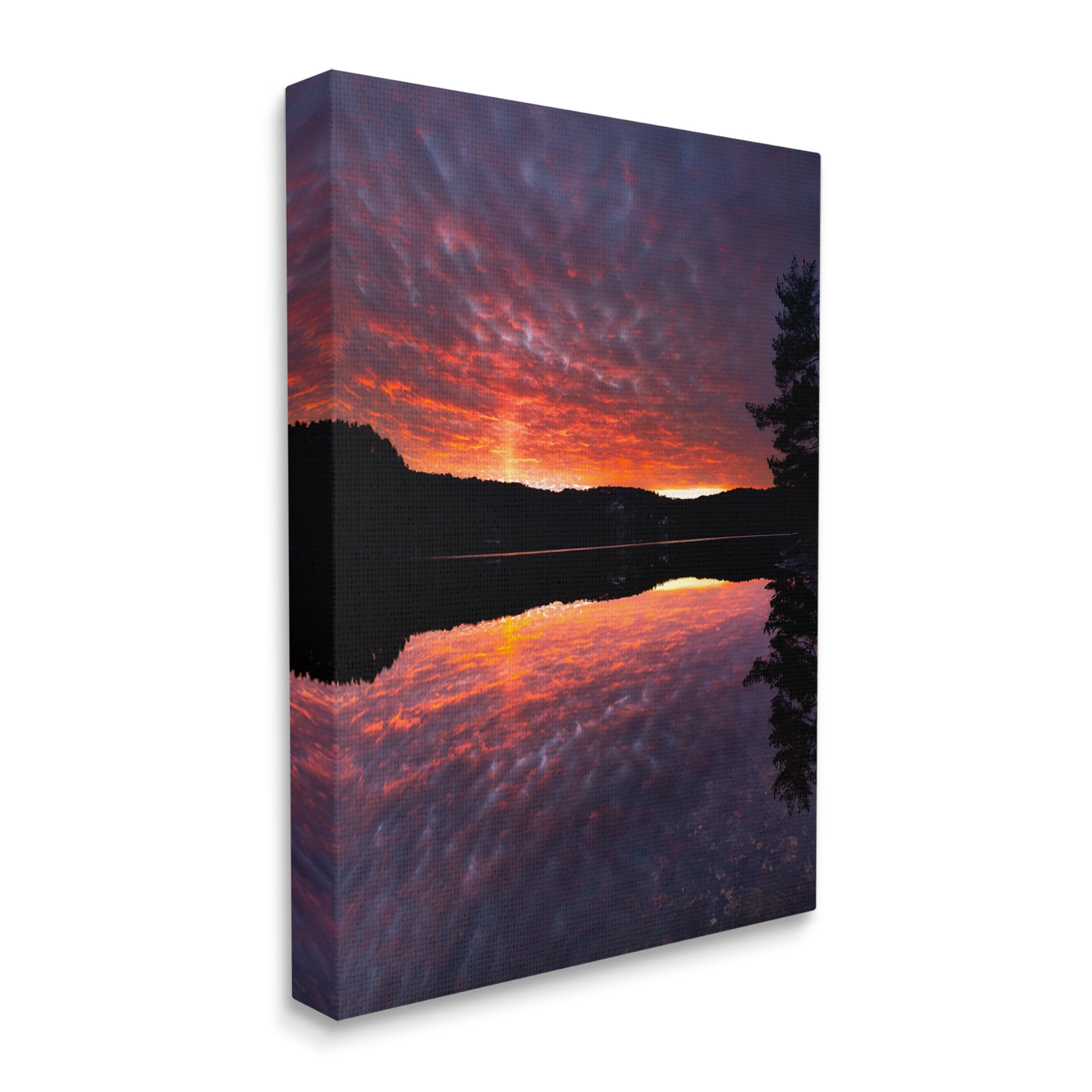Stupell Industries Lake Sunset Reflection Nature Photography Gallery Wrapped Canvas Print Wall Art, 30 x 40
