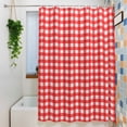 thumbnail image 3 of Shower Curtains for Bathroom-36"x72",Country Red Buffalo Plaid Waterproof Bath Curtain Grommet Shower Curtain Set with Hooks, 3 of 9
