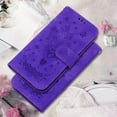 thumbnail image 4 of Allytechgroup Flower Embossed Flip Stand Cards Slots Shockproof Hand Wrist Wallet Case Cover for  Apple iPhone 15 Pro, Purple, 4 of 6