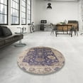 thumbnail image 3 of Ahgly Company Indoor Round Mid-Century Modern Purple Oriental Area Rugs, 7' Round, 3 of 6