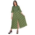 thumbnail image 1 of Moomaya Kurtis Imprimés à Fente Frontale en Ligne A pour Femmes, Manches Courtes, Kurta d'Été, 1 of 5