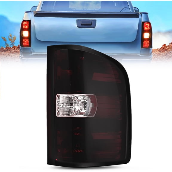 Nilight Taillight Assembly Compatible with 2007 2008 2009 2010 2011 2012 2013 2013 2014 Chevy Silverado 1500 2500HD 3500HD 07-13 GMC Sierra Rear Lamp Tail Light Replacement Dark Red Passenger Side
