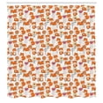 thumbnail image 2 of Ambesonne Foxes Shower Curtain, Flowers Forest Animals Art, 69"Wx70"L, Orange Yellow and Pink, 2 of 4