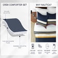 thumbnail image 5 of Nautica | Longpoint Collection | 100% Cotton Cozy & Soft, Durable & Breathable Striped Comforter Matching Shams, 3-Piece Bedding Set, King, Blue, 5 of 14