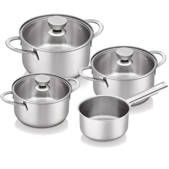 Brabantia Futura Recycled 4 Piece Cookware Set, Stainless Steel